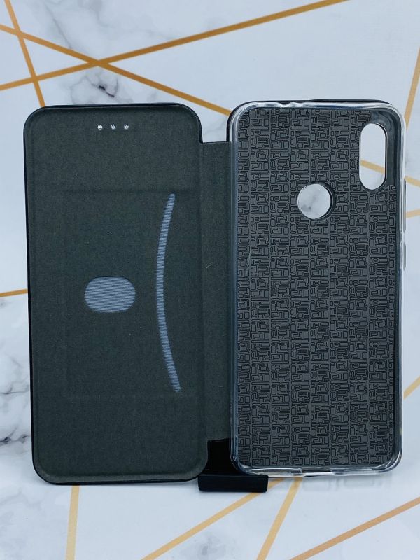 Чохол-книжка з малюнком на Xiaomi Redmi Note 7/7 Pro :: Чорний :: Іриси /принт 75/