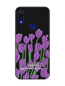 Матовий чохол з чорними боками на Xiaomi Redmi 7 :: Тюльпани /принт 265/