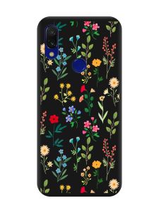 Матовий чохол з чорними боками на Xiaomi Redmi 7 :: Квітковий фон /принт 269/