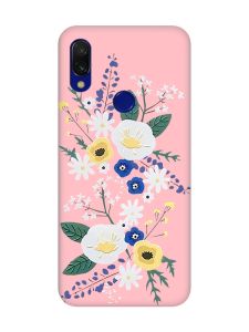 Матовий чохол з рожевими боками на Xiaomi Redmi 7 :: Квіти. Акварель /принт 271/