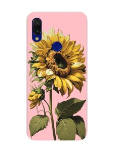 Матовий чохол з рожевими боками на Xiaomi Redmi 7 :: Соняшник /принт 274/