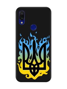 Матовий чохол з чорними боками на Xiaomi Redmi 7 :: Тризуб Полум'я /принт 257/