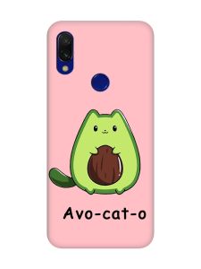 Матовий чохол з рожевими боками на Xiaomi Redmi 7 :: Котик Авокадо /принт 306/