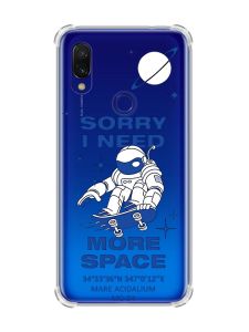 Чохол з потовщеними кутами на Xiaomi Redmi 7 :: Космонавт на скейті /принт 248/