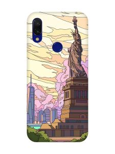 Чохол з чорними боками на Xiaomi Redmi 7 :: Статуя Свободи /принт 331/