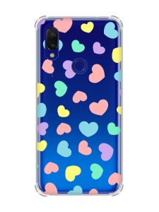 Чохол з потовщеними кутами на Xiaomi Redmi 7 :: Різнокольорові сердечка /принт 335/
