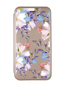 Чохол-книжка з малюнком на Xiaomi Redmi 7 :: Золотий :: Квітковий малюнок /принт 272/