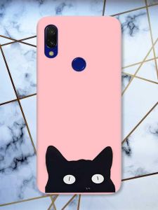 Матовий чохол з рожевими боками на Xiaomi Redmi 7 :: Котик /принт 119/