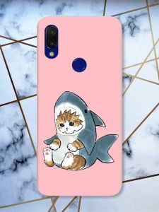 Матовий чохол з рожевими боками на Xiaomi Redmi 7 :: Кошеня /принт 120/