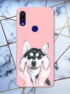 Матовий чохол з рожевими боками на Xiaomi Redmi 7 :: Мордочка /принт 121/