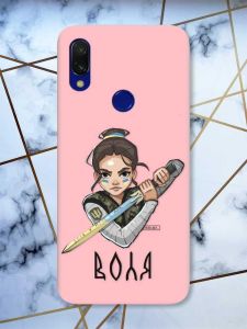 Матовий чохол з рожевими боками на Xiaomi Redmi 7 :: Українська захисниця /принт 169/
