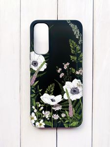 Матовий чохол на Samsung A34 5G Чорний :: Квіти польові (принт 363)