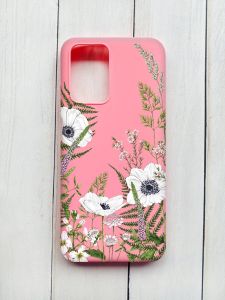 Матовий чохол на Xiaomi Redmi 10 Рожевий :: Квіти польові (принт 363)