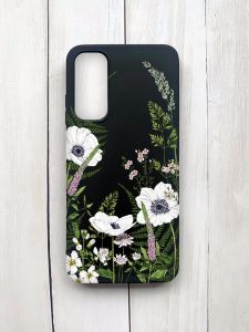 Матовий чохол на Samsung Galaxy A05s (A057) Чорний :: Квіти польові (принт 363)