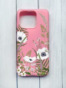 Матовий чохол на Xiaomi Redmi 12C Рожевий :: Квіти польові (принт 363)