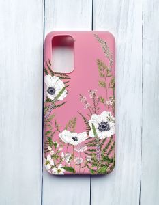 Матовий чохол на Xiaomi Redmi 9T Рожевий :: Квіти польові (принт 363)