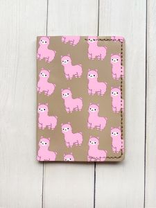 Шкіряна обкладинка на паспорт книжку :: Бежева (принт 101)