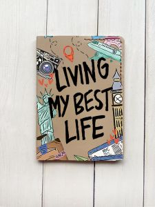 Шкіряна обкладинка на паспорт книжку :: Бежева (принт 313)