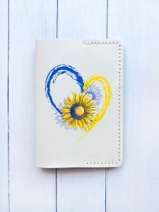 Шкіряна обкладинка на паспорт книжку :: Біла (принт 260)