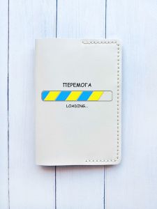 Шкіряна обкладинка на паспорт книжку :: Біла (принт 88)