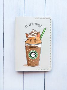 Шкіряна обкладинка на паспорт книжку :: Біла (принт 97)