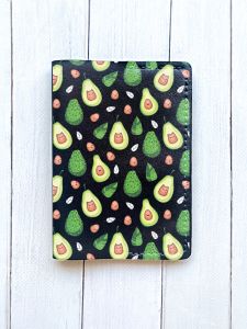 Шкіряна обкладинка на паспорт книжку :: Чорна (принт 301)