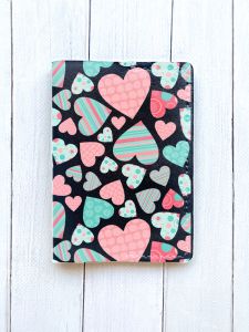 Шкіряна обкладинка на паспорт книжку :: Чорна (принт 334)