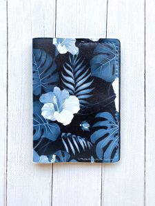 Шкіряна обкладинка на паспорт книжку :: Чорна (принт 373)