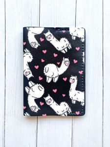 Шкіряна обкладинка на паспорт книжку :: Чорна (принт 95)