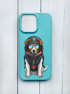 Матовий чохол на iPhone 15 Pro Max Бірюзовий :: Пес Патрон (принт 4)