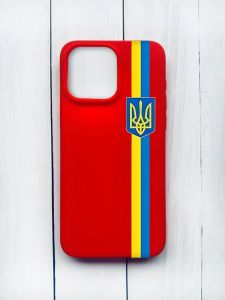 Матовий чохол на iPhone 15 Pro Max Червоний :: Стрічка Україна (патріотичний принт 253)