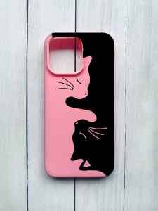 Матовий чохол на iPhone 15 Pro Max Розовый :: Котики (принт 118)