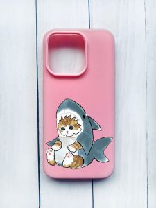 Матовий чохол на iPhone 15 Pro Рожевий :: Кошеня (принт 120)