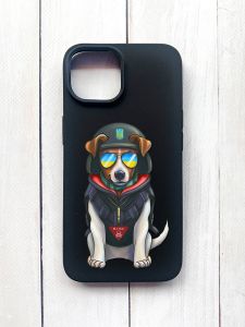 Матовий чохол на iPhone 15 Чорний :: Пес Патрон (принт 4)