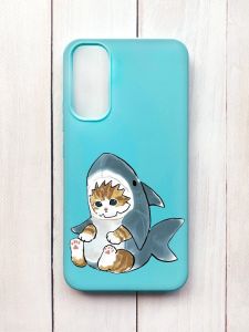 Матовий чохол на Samsung A34 5G Бірюзовий :: Кошеня (принт 120)