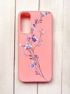 Матовий чохол на Samsung A34 5G Рожевий :: Гілочка квітів (принт 278)