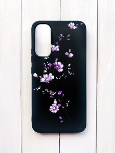 Матовий чохол на Samsung A34 5G Чорний :: Гілочка квітів (принт 278)