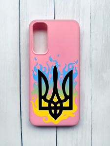 Матовий чохол на Samsung Galaxy A05s (A057) Рожевий :: Тризуб Полум'я (принт 257)