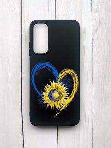 Матовий чохол на Samsung Galaxy A05s (A057) Чорний :: Серце з соняхом. Україна (принт 260)