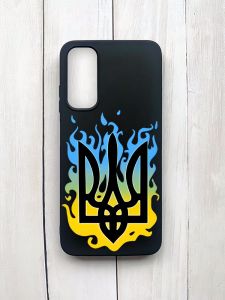 Матовий чохол на Samsung Galaxy A05s (A057) Чорний :: Тризуб Полум'я (принт 257)