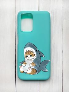 Матовий чохол на Xiaomi Redmi 10 Бірюзовий :: Кошеня (принт 120)