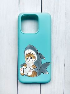 Матовий чохол на Xiaomi Redmi 12C Бірюзовий :: Кошеня (принт 120)