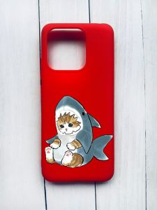 Матовий чохол на Xiaomi Redmi 12C Червоний :: Кошеня (принт 120)