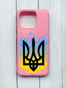 Матовий чохол на Xiaomi Redmi 12C Рожевий :: Тризуб Полум'я (принт 257)