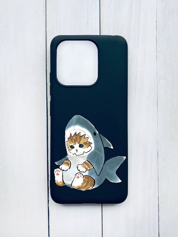 Матовий чохол на Xiaomi Redmi 12C Чорний :: Кошеня (принт 120)