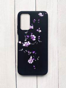 Матовий чохол на Xiaomi Redmi 9T Чорний :: Гілочка квітів (принт 278)