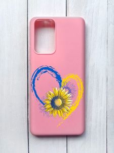 Матовий чохол на Xiaomi Redmi Note 10 Pro/10 Pro Max Рожевий :: Серце з соняхом. Україна (принт 260)