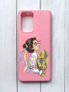 Матовий чохол на Xiaomi Redmi Note 10 Pro/10 Pro Max Рожевий :: Українка з колосками (принт 172)