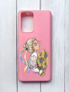 Матовий чохол на Xiaomi Redmi Note 10 Pro/10 Pro Max Рожевий :: Українка з колосками (принт 173)