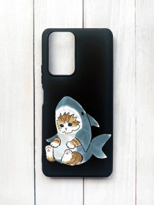 Матовий чохол на Xiaomi Redmi Note 10 Pro/10 Pro Max Чорний :: Кошеня (принт 120)